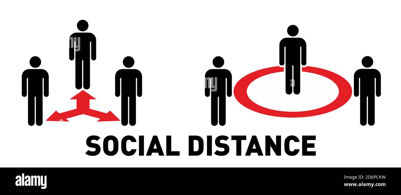 Social distancing icon. Keep Your Distance Keep t. Avoid crowds. Coronovirus epidemic protective. Vector illustration Stock Vector