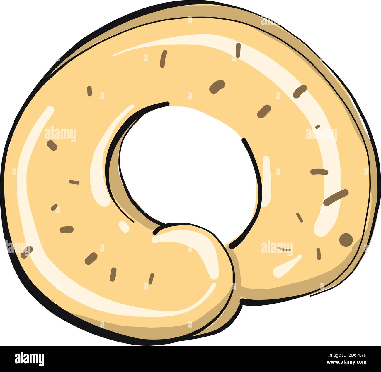 Salty rolls, illustration, vector on white background. Stock Vector