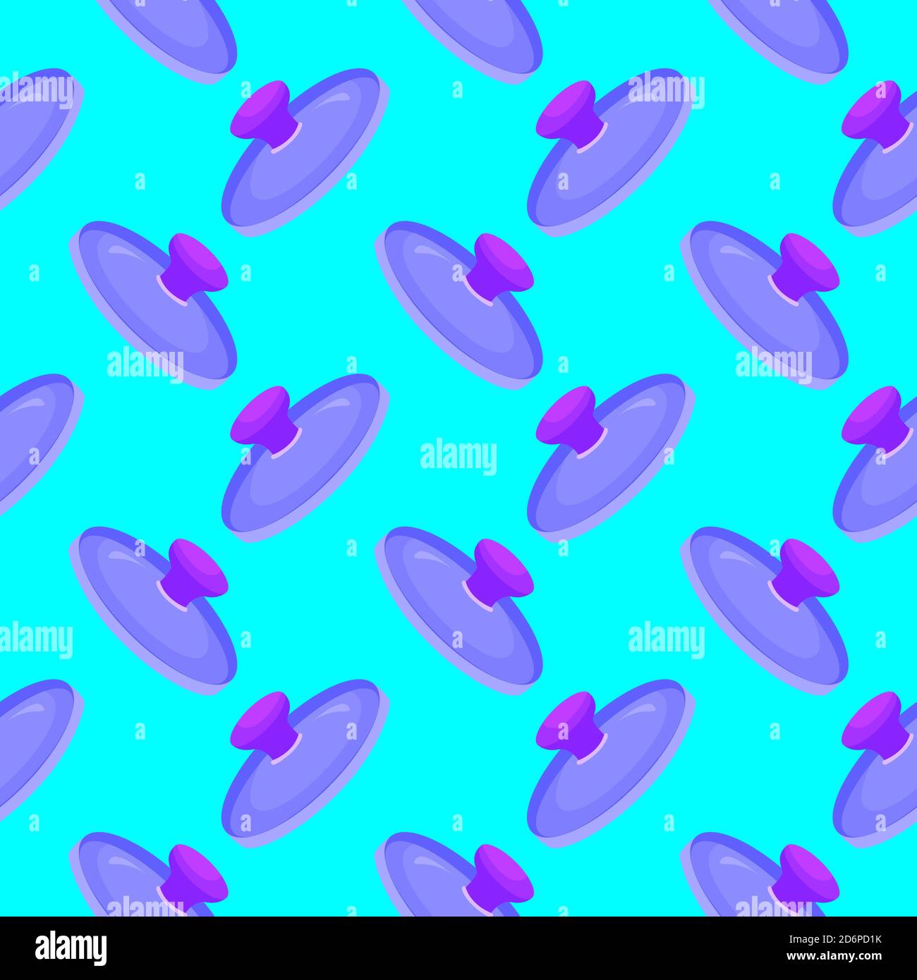 Pan lid,seamless pattern on blue background. Stock Vector