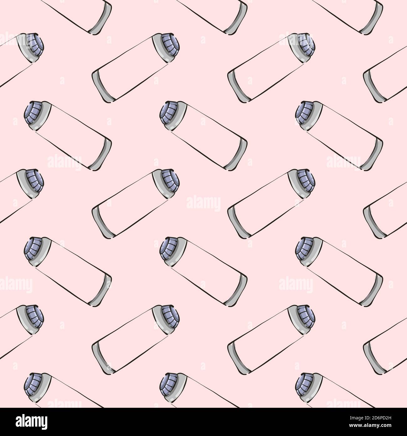 Tooth paste,seamless pattern on light pink background. Stock Vector