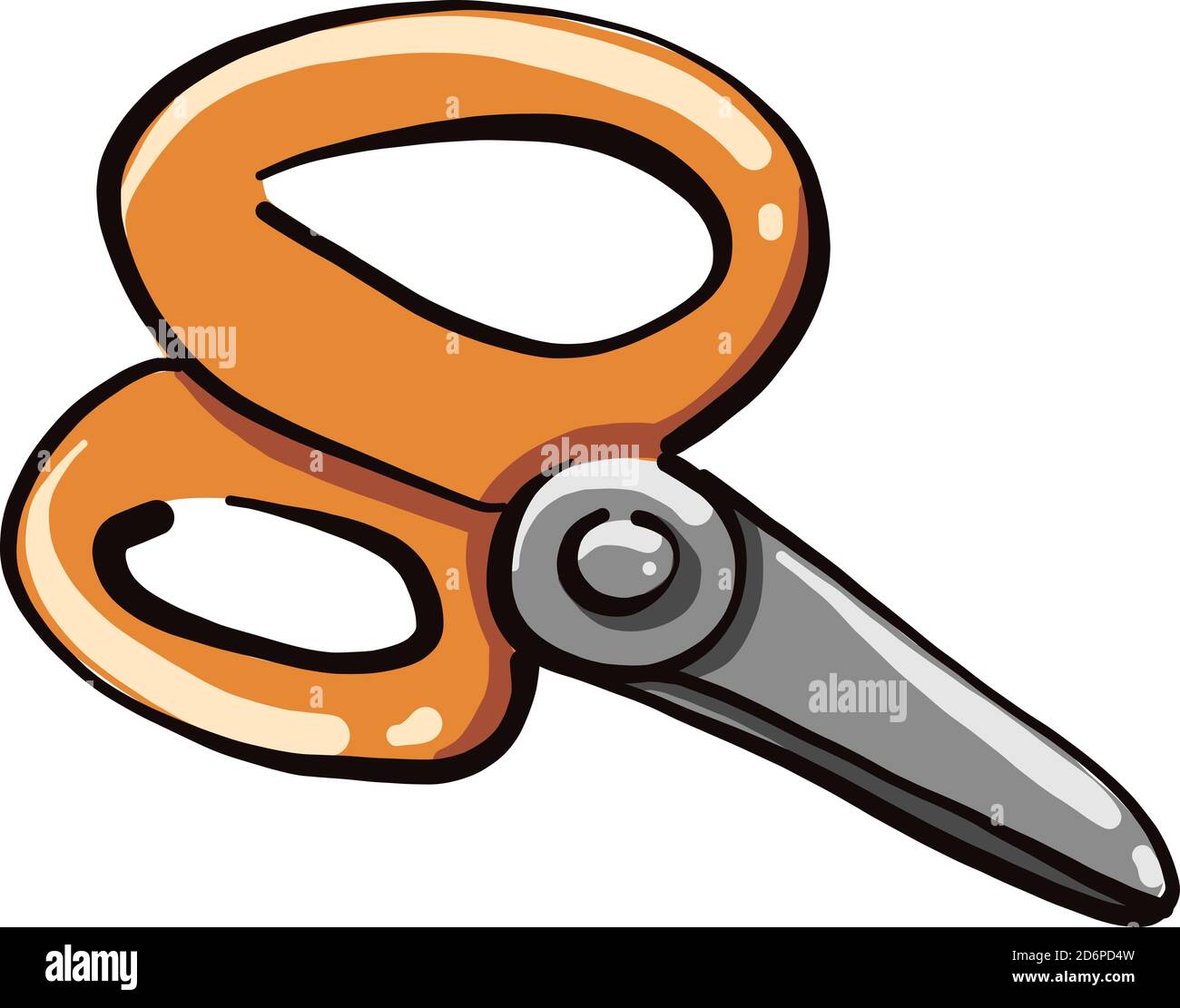 Orange Scissors For Office School Or Handiwork 3d Icon Stock Illustration -  Download Image Now - iStock