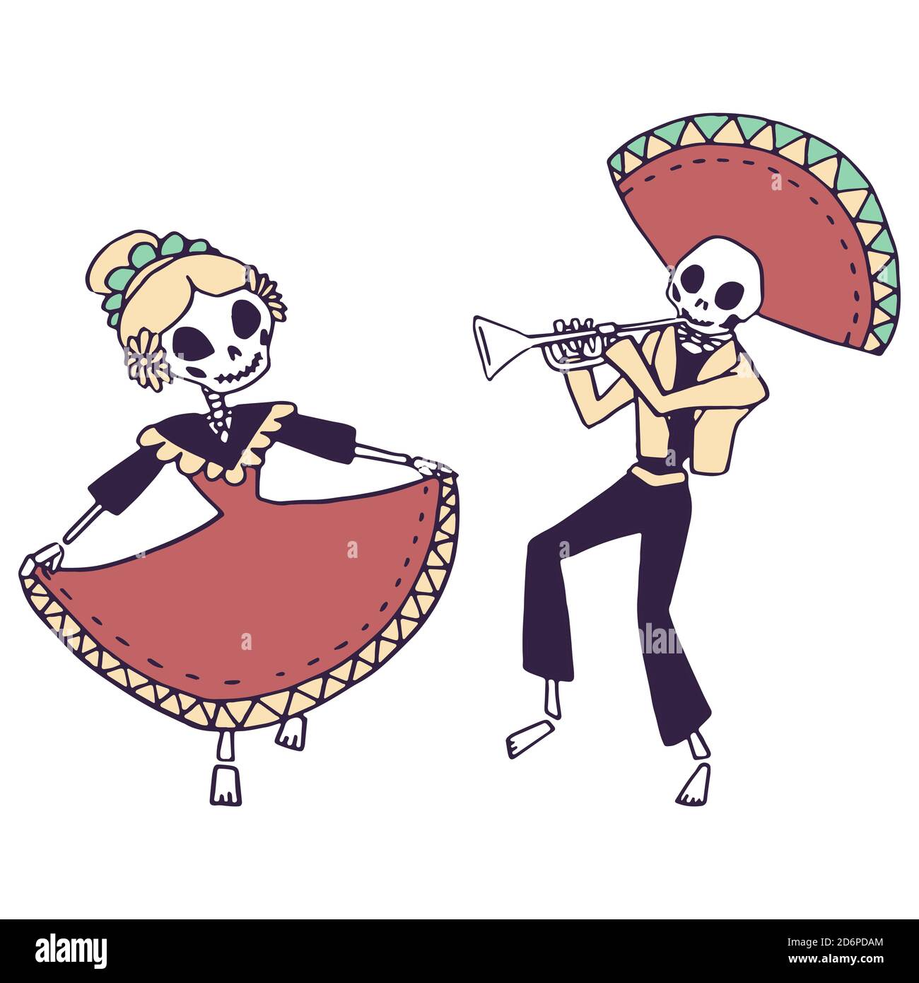 Blackwork Dancing Skeletons by Matt Murray TattooNOW