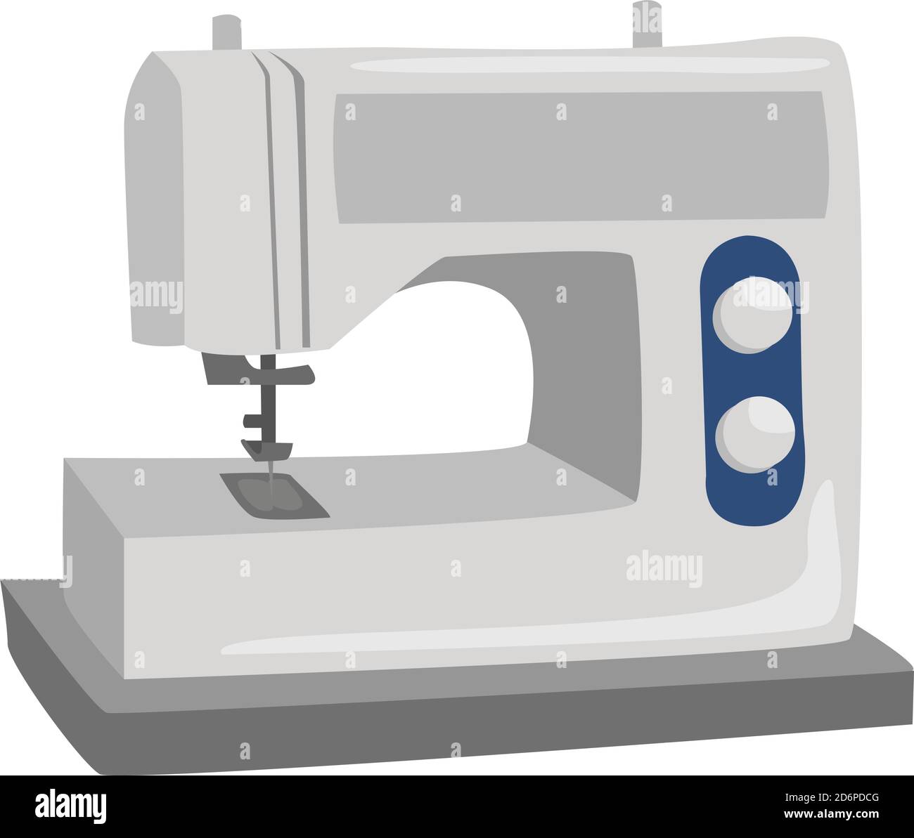 Sewing machine, illustration, vector on white background. Stock Vector
