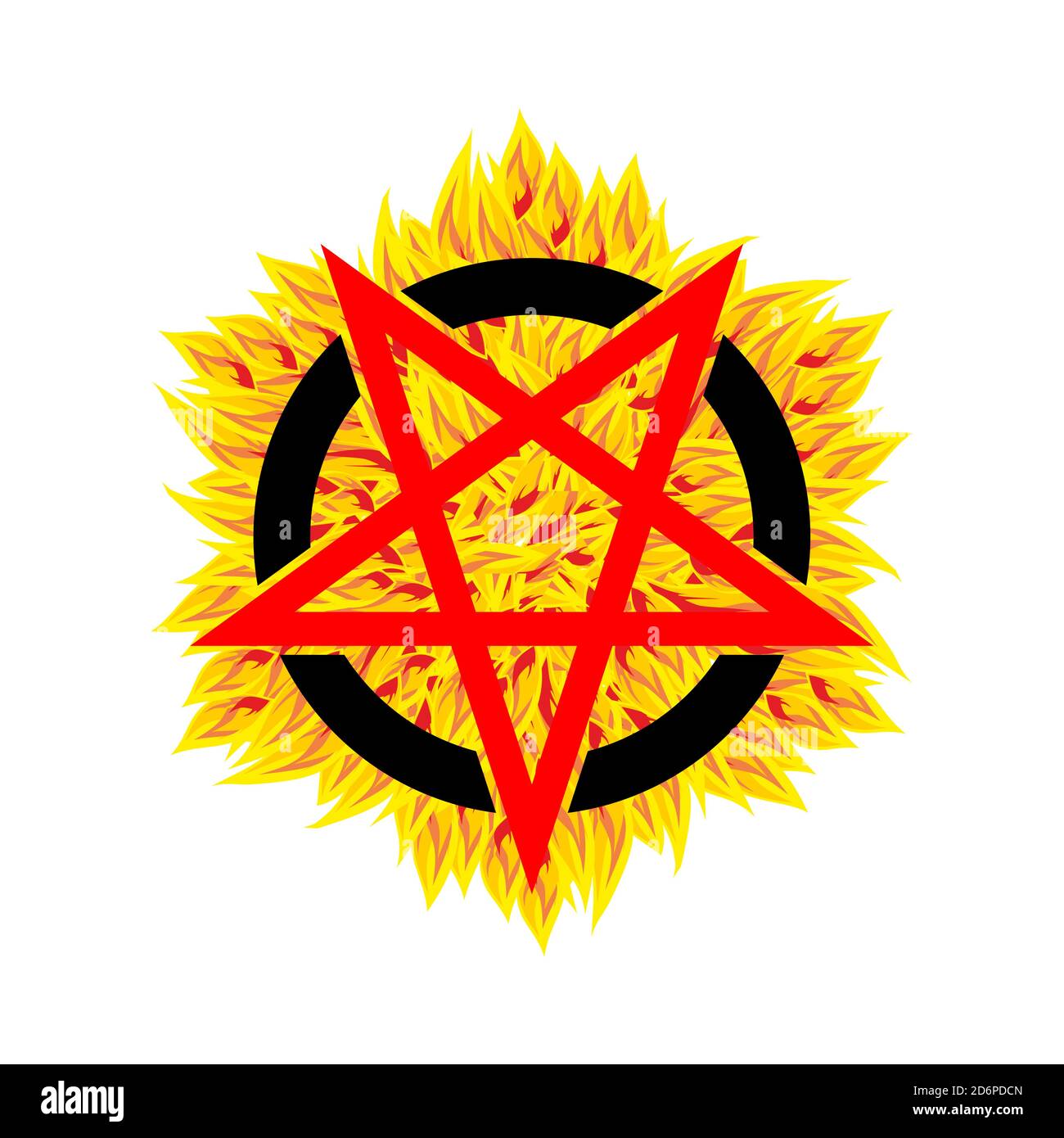 Satan pentagram isolated. Devil symbol. vector illustration Stock Vector