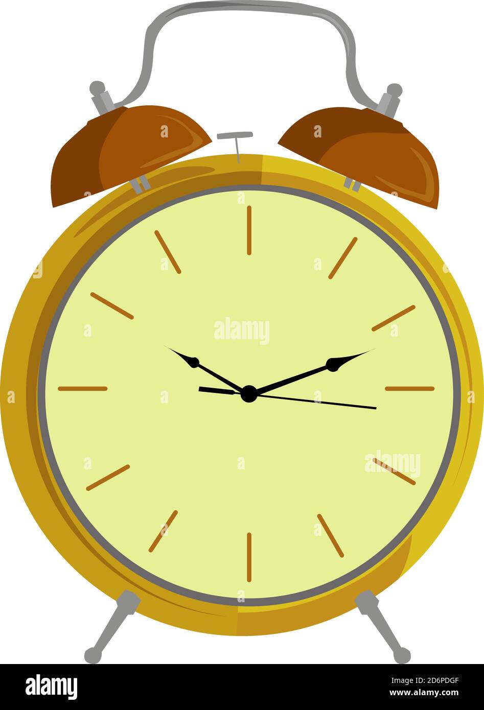 Alarm clock, illustration, vector on white background Stock Vector