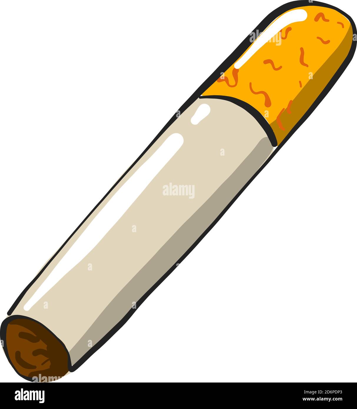 Small cigarette, illustration, vector on white background. Stock Vector