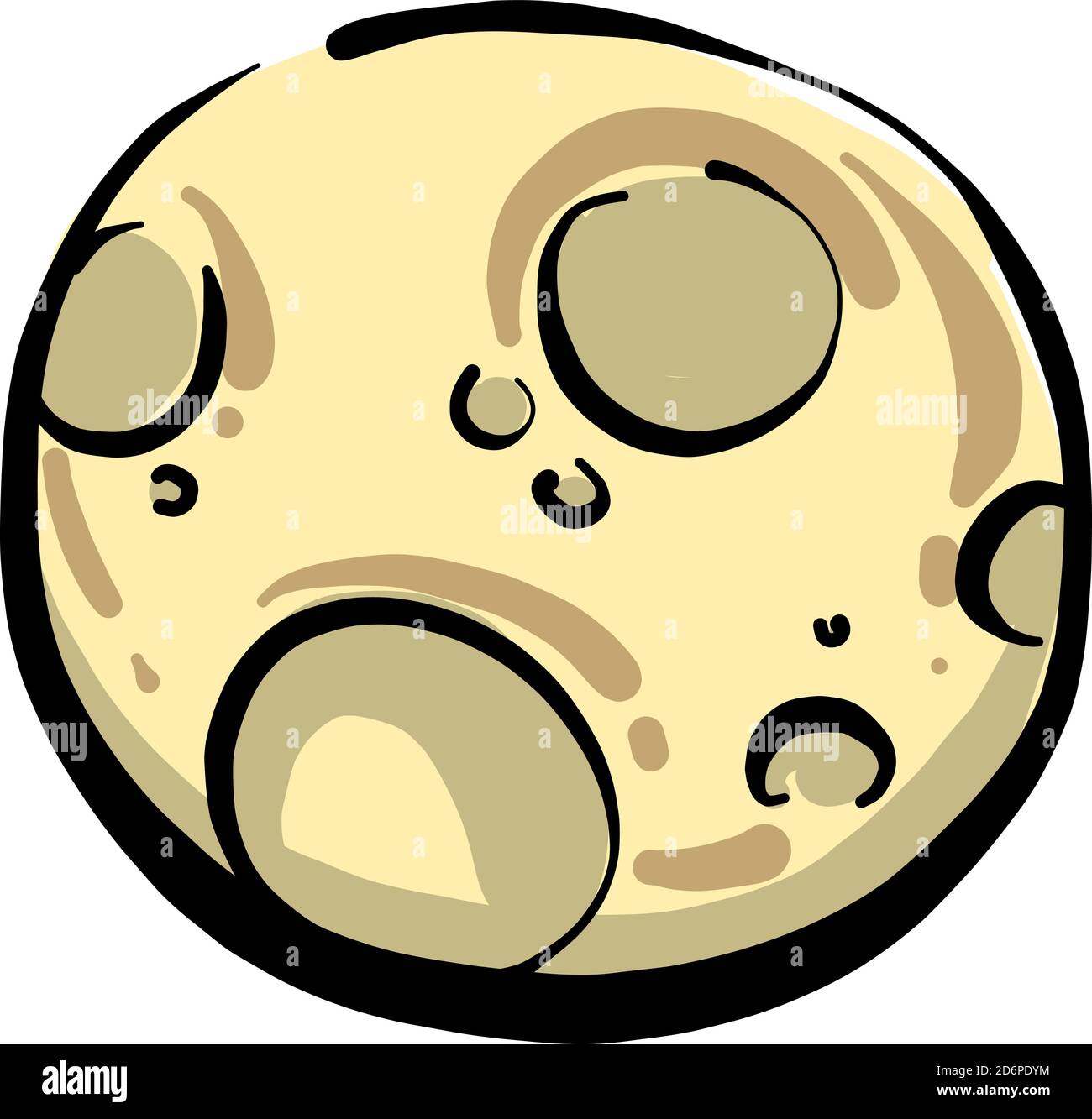 Big moon, illustration, vector on white background. Stock Vector