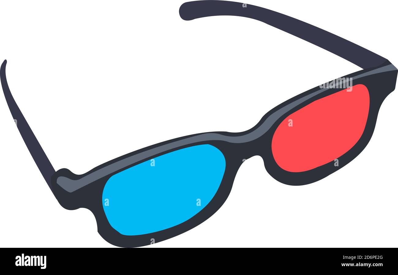 Cinema glasses, illustration, vector on white background Stock Vector