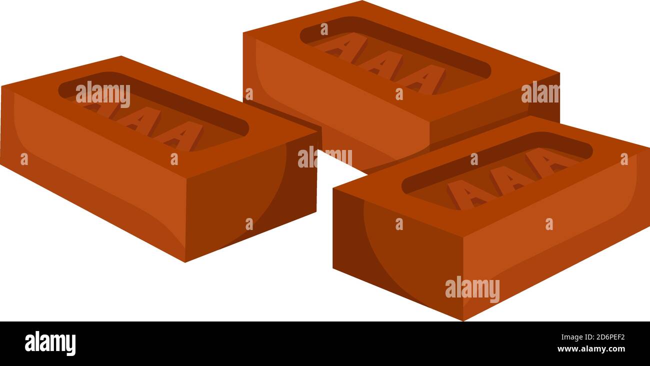 Red bricks, illustration, vector on white background Stock Vector