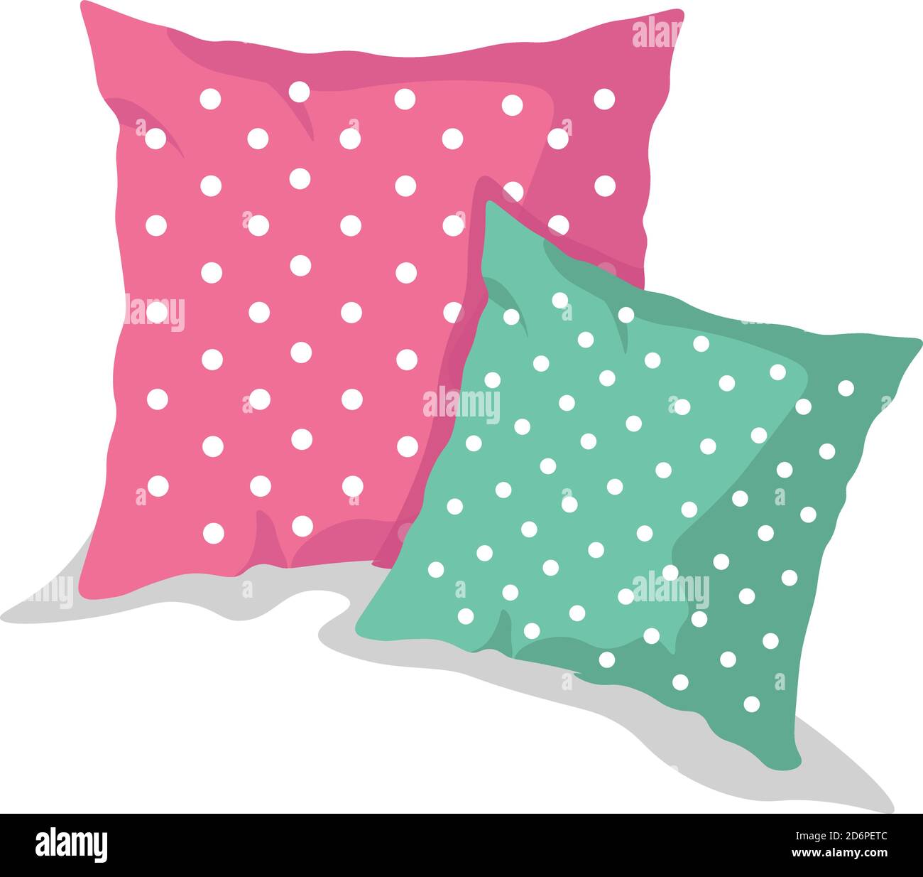Decorative pillows, illustration, vector on white background Stock Vector
