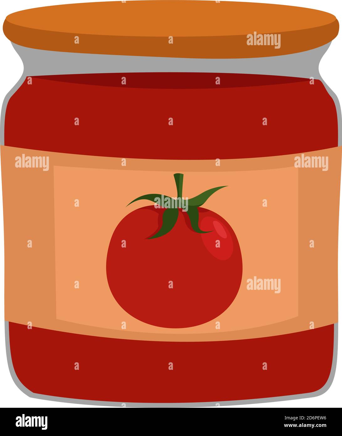 Tomato paste, illustration, vector on white background Stock Vector