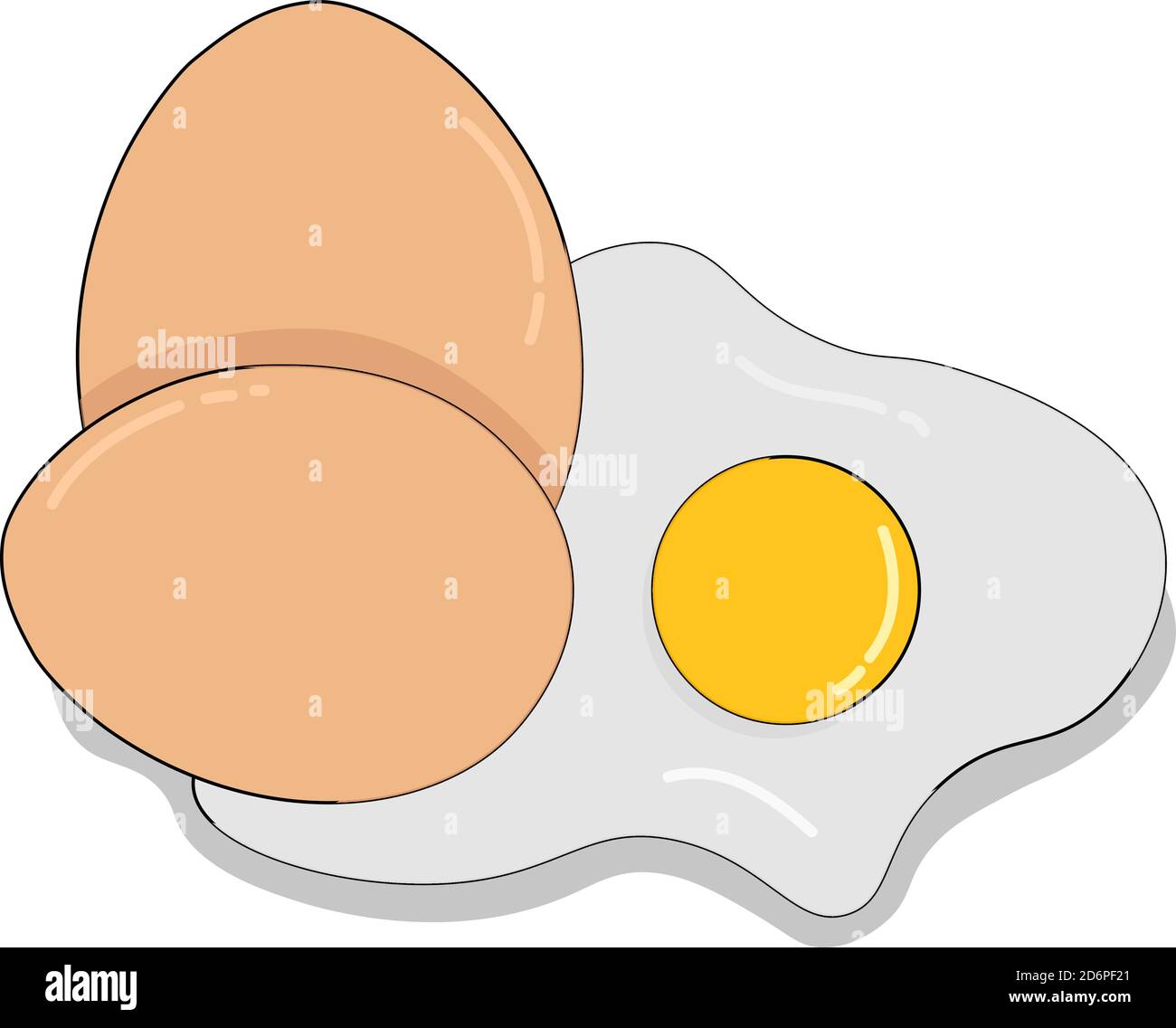 Two eggs, illustration, vector on white background Stock Vector