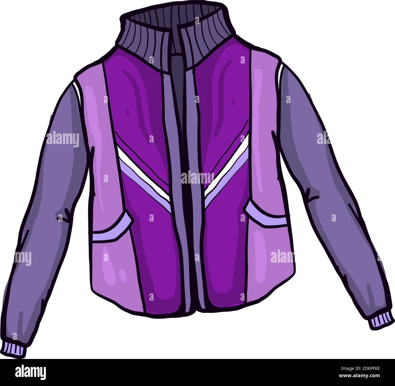 Purple wind jacket, illustration, vector on white background Stock