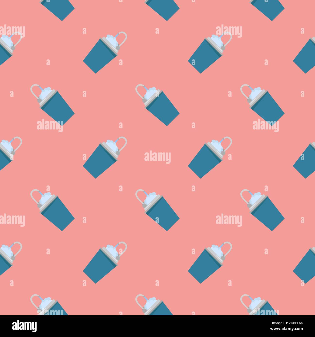 Blue washer,seamless pattern on pink background. Stock Vector