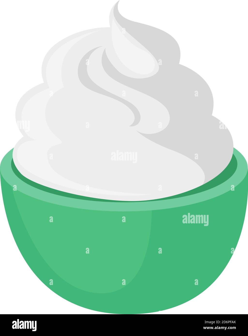 Whipped cream, illustration, vector on white background Stock Vector