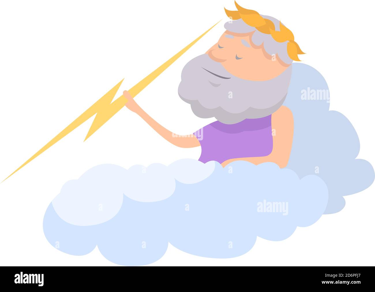 Zeus with lightning, illustration, vector on white background. Stock Vector