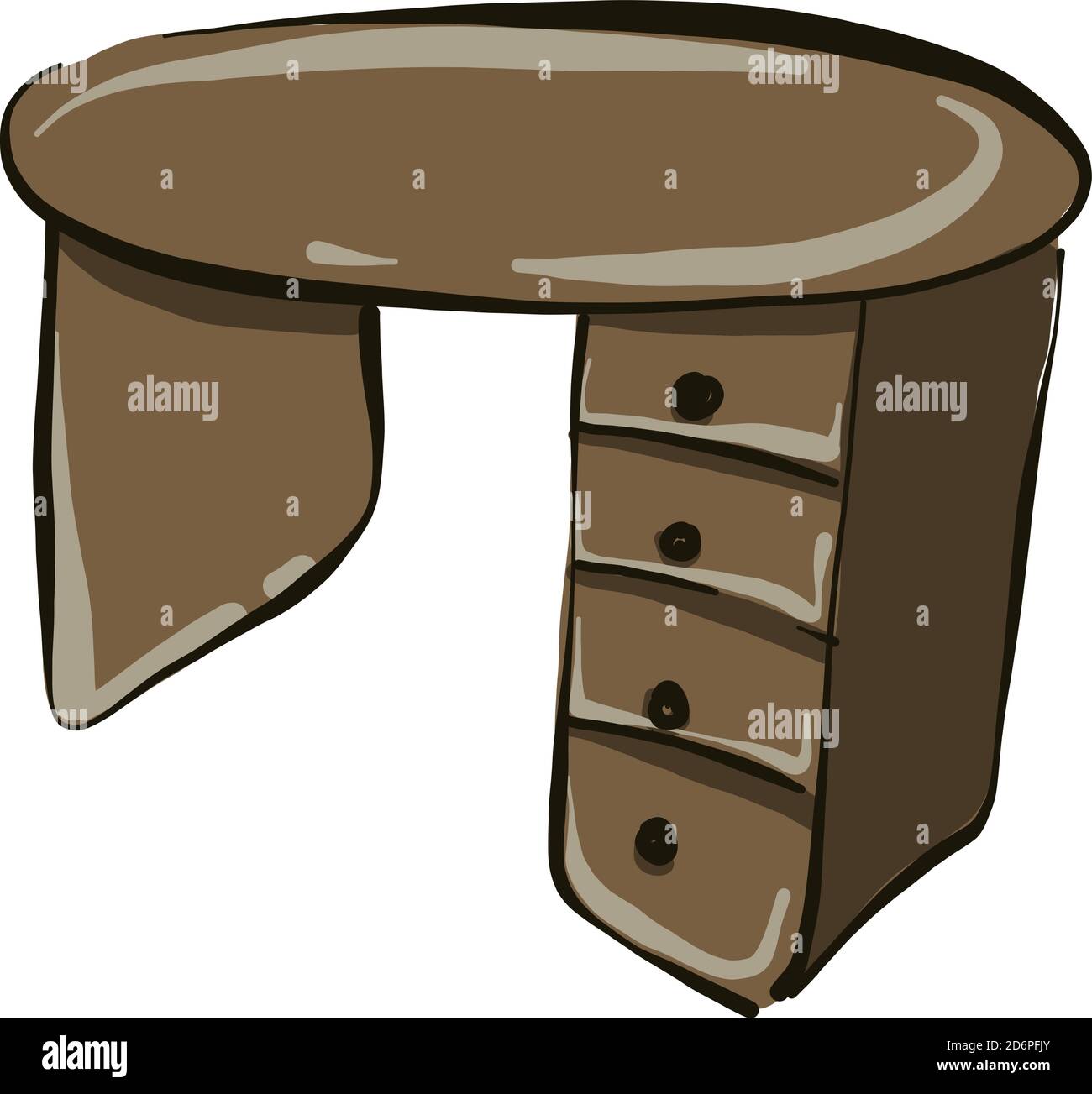 Wooden work table, illustration, vector on white background Stock ...