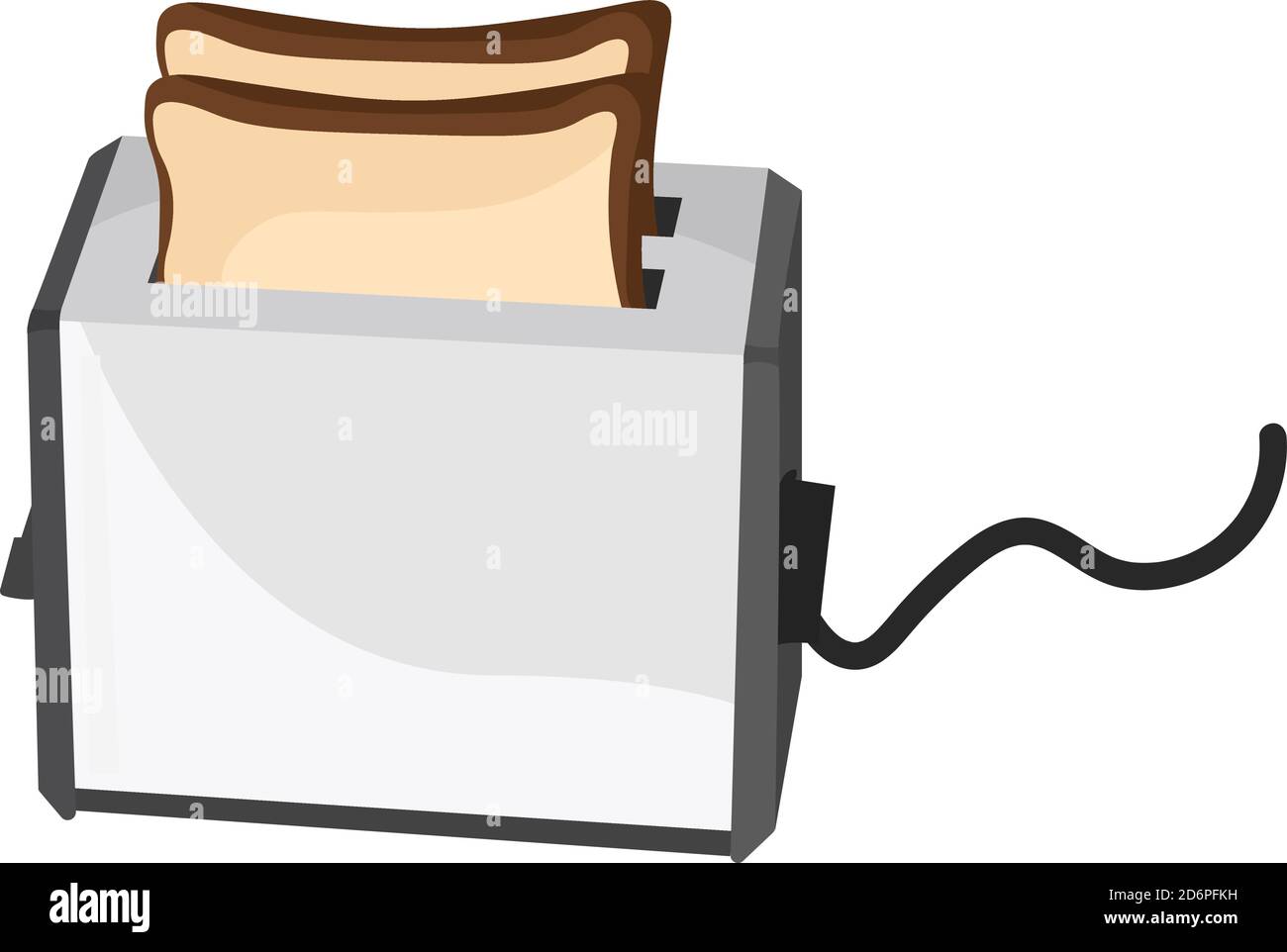White toaster, illustration, vector on white background Stock Vector