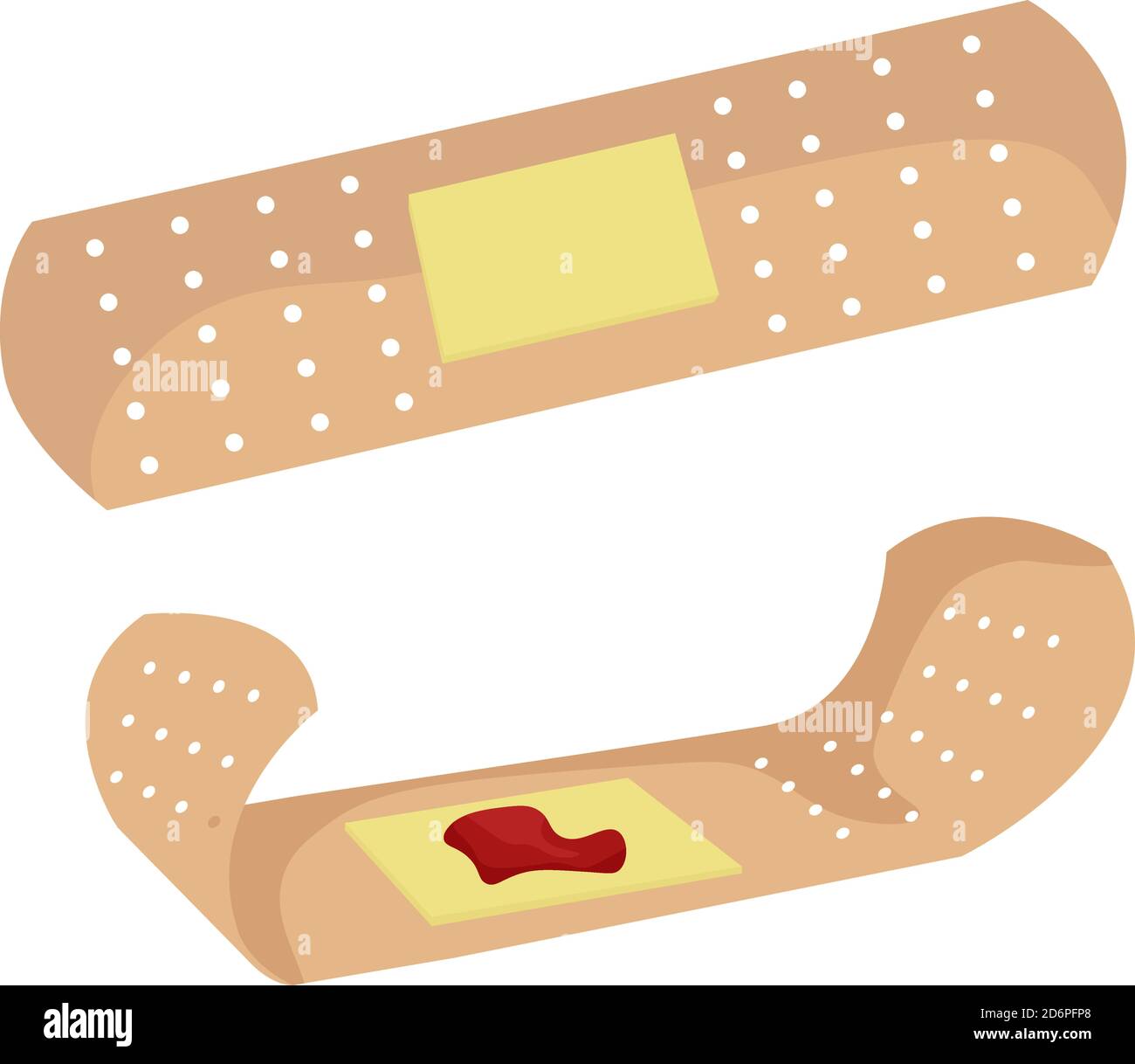 Two bandaids, illustration, vector on white background Stock Vector