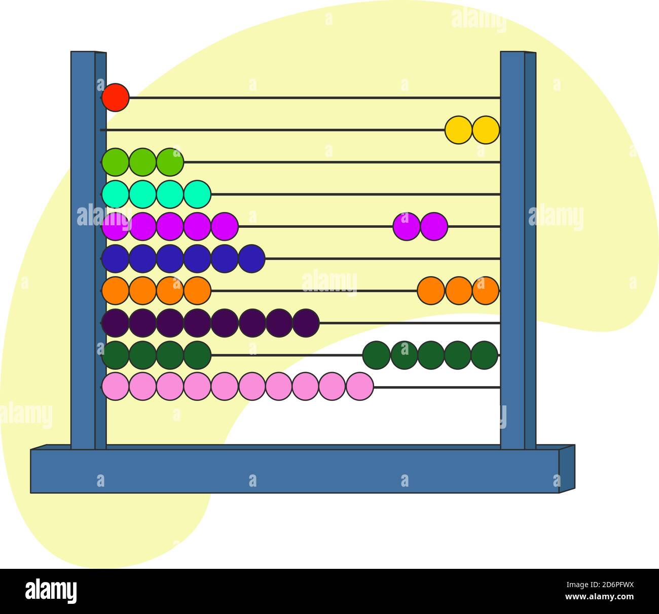 Blue abacus,illustration, vector on white background. Stock Vector
