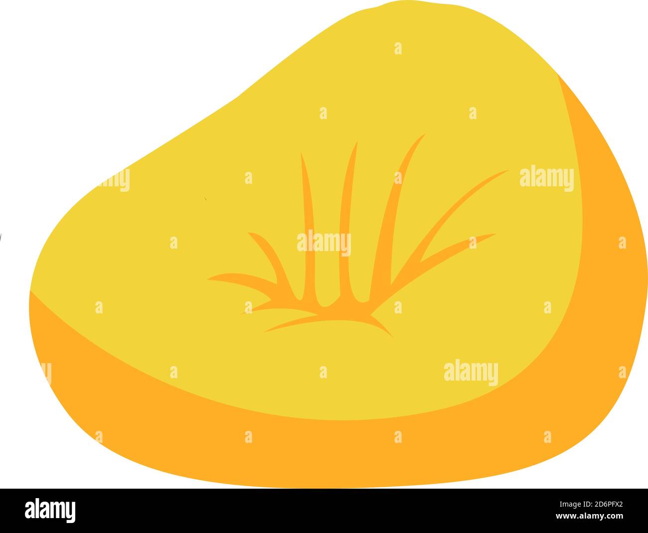 Yellow beanbag, illustration, vector on white background Stock Vector