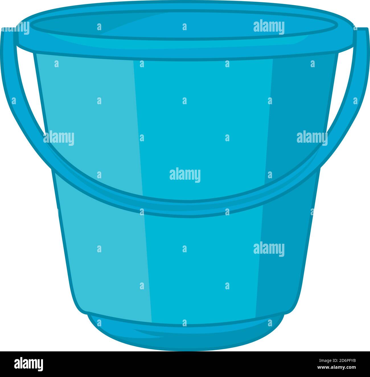 Blue bucket ,illustration, vector on white background Stock Vector