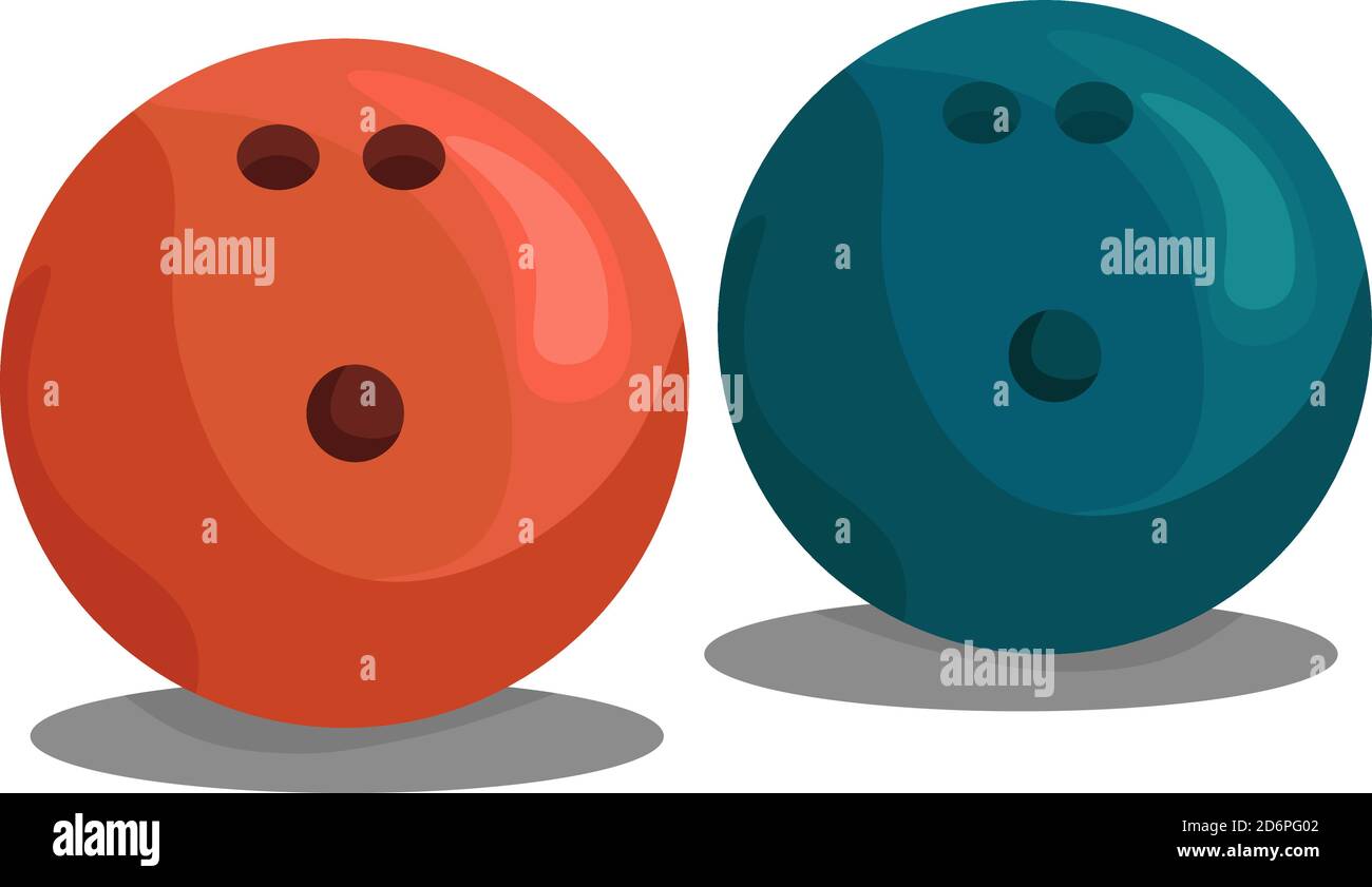 Bowling balls, illustration, vector on white background Stock Vector
