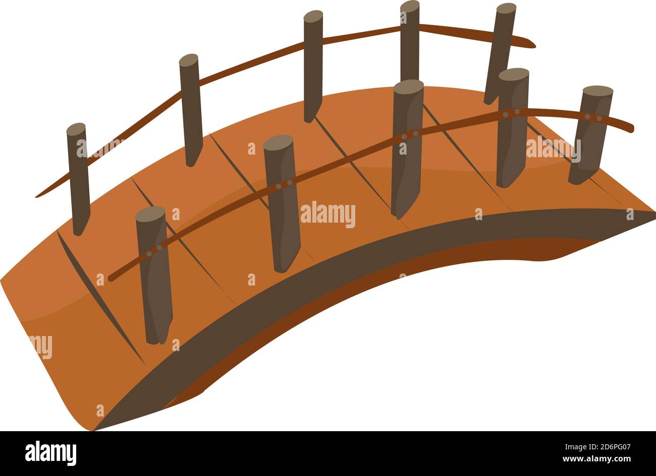 Wooden bridge, illustration, vector on white background Stock Vector Image & Art Alamy