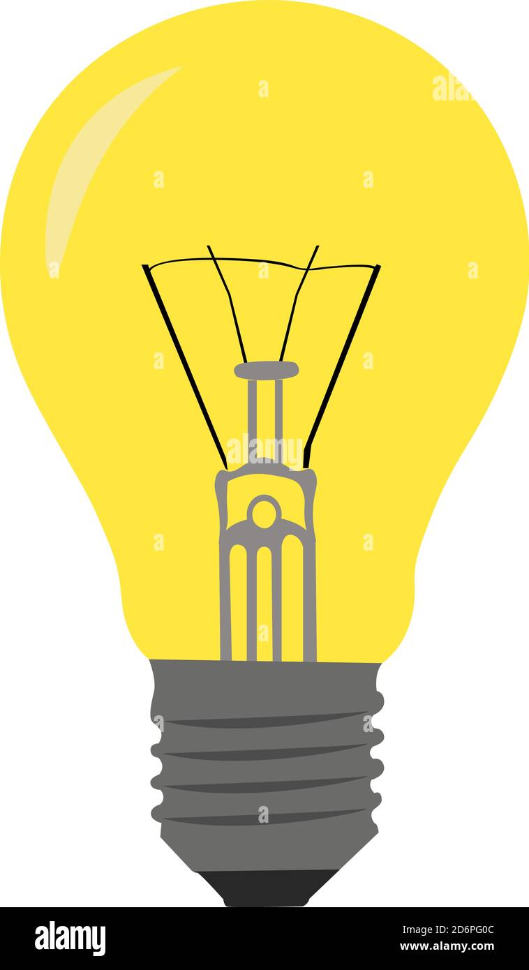 Yellow bulb, illustration, vector on white background Stock Vector