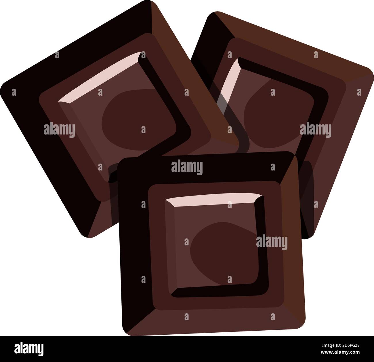 Chocolate cubes, illustration, vector on white background Stock Vector