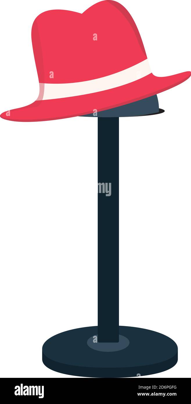 Hat stand, illustration, vector on white background Stock Vector Image