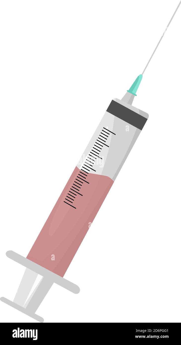 Medical injection, illustration, vector on white background Stock ...