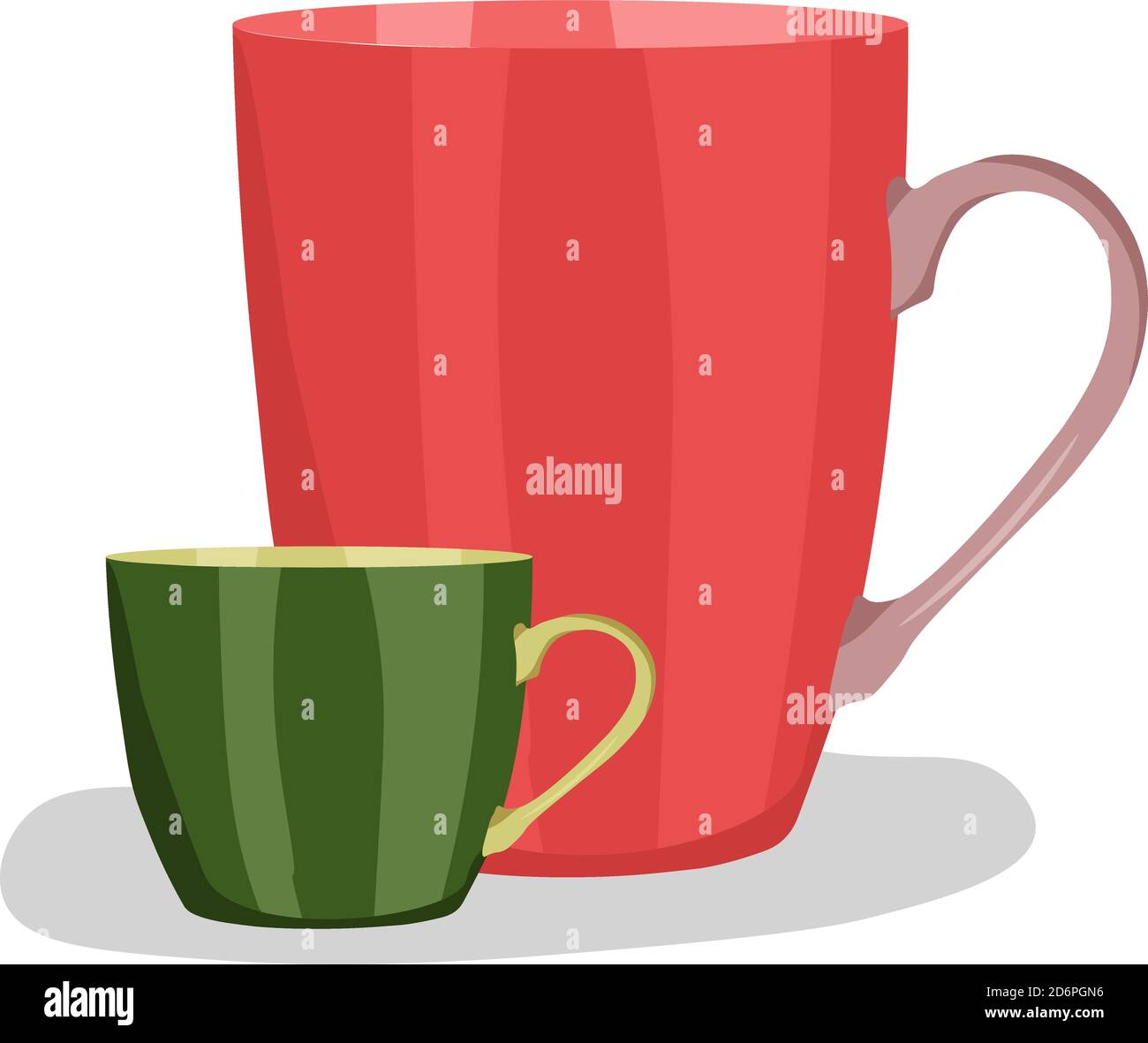 Two cups, illustration, vector on white background Stock Vector Image