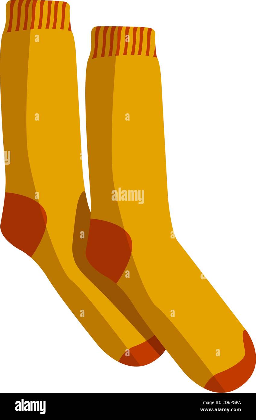 Orange socks, illustration, vector on white background Stock Vector