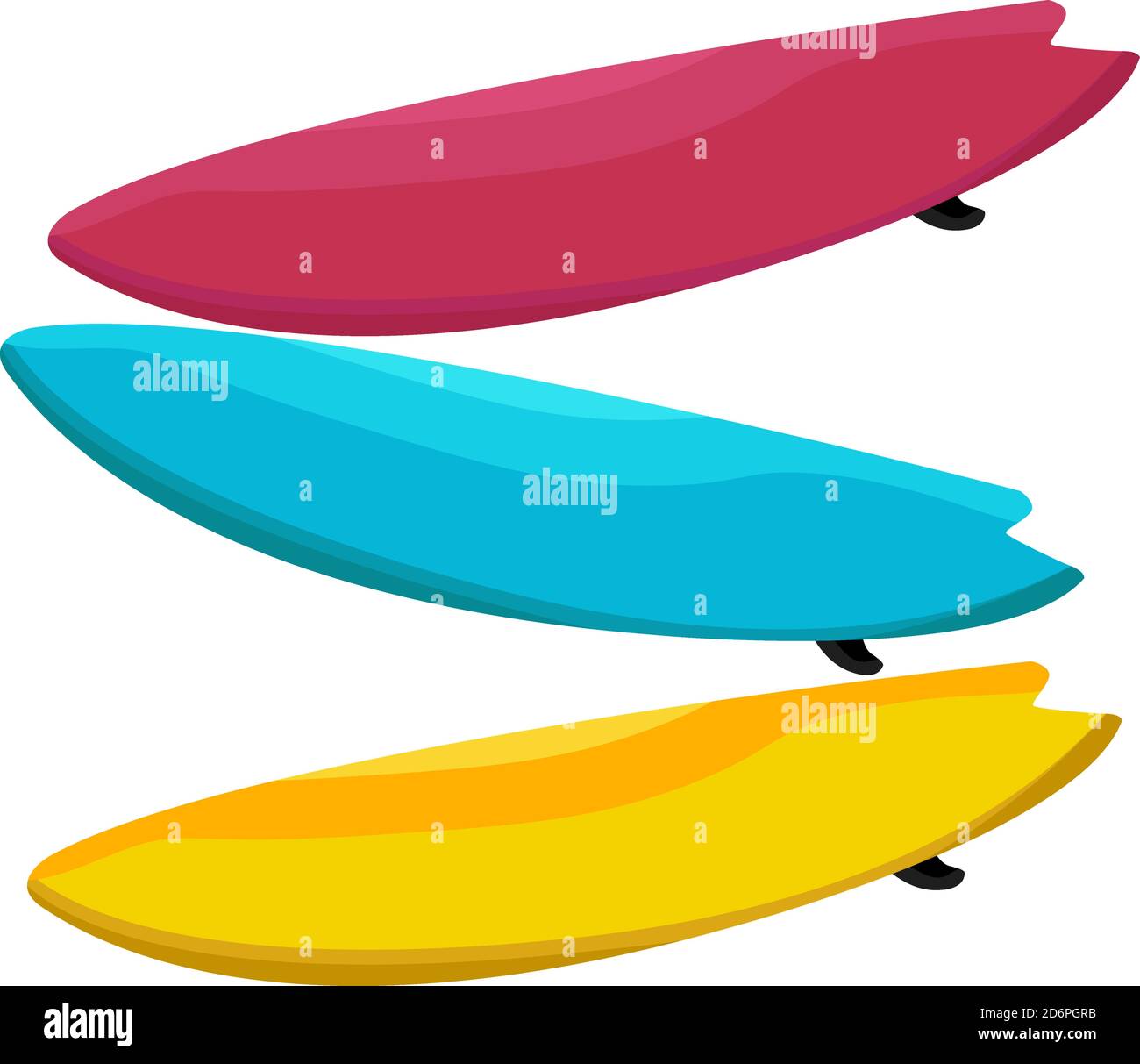 Surf Boards Illustration Vector On White Background Stock Vector