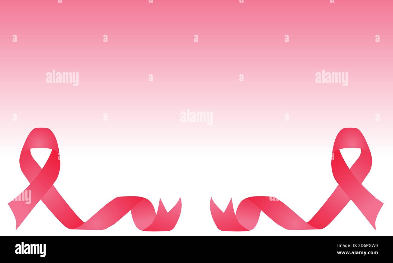 Pink Color Ribbon Border Vector Design. Useful For Make Breast Cancer Awareness Banner Or Poster Stock Vector