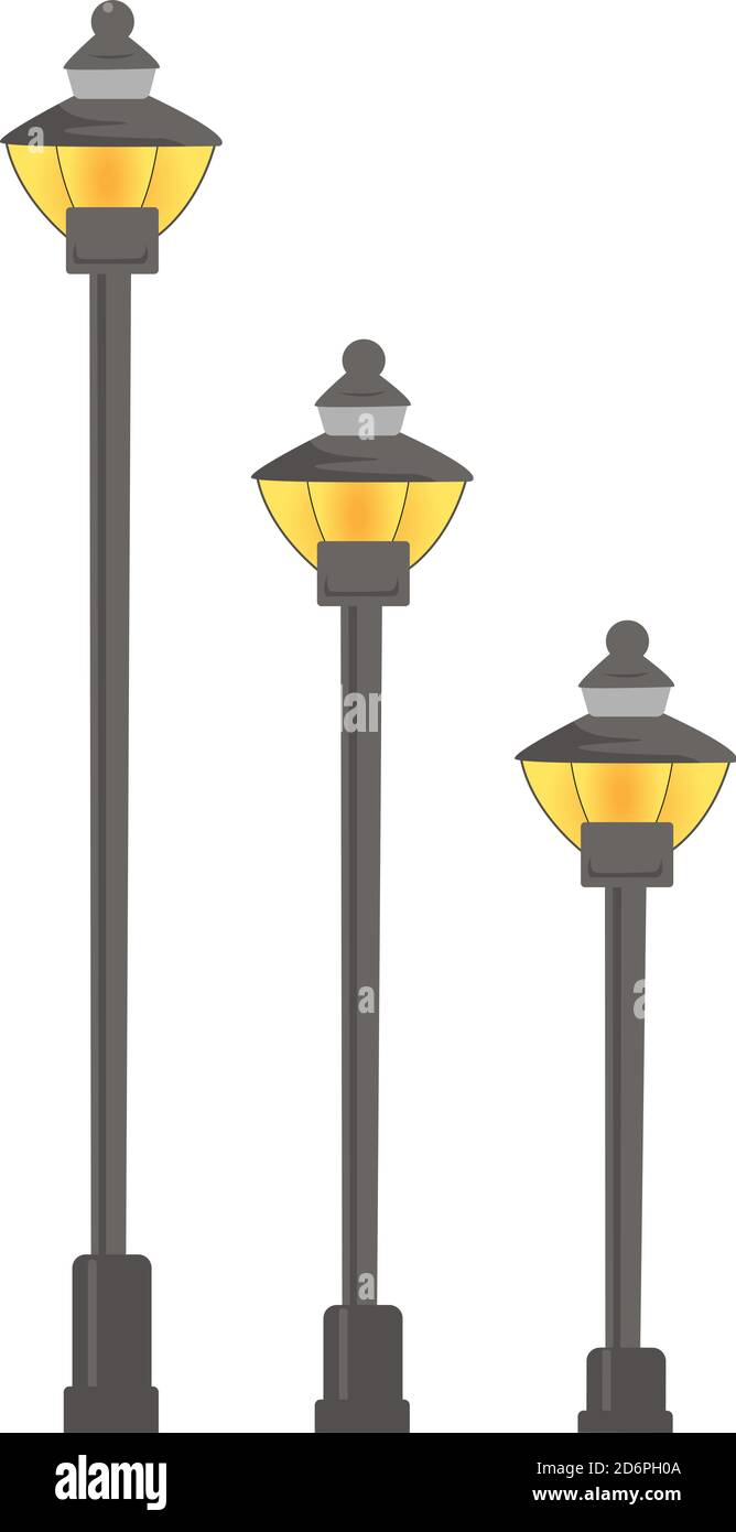 Light pole ,illustration, vector on white background. Stock Vector