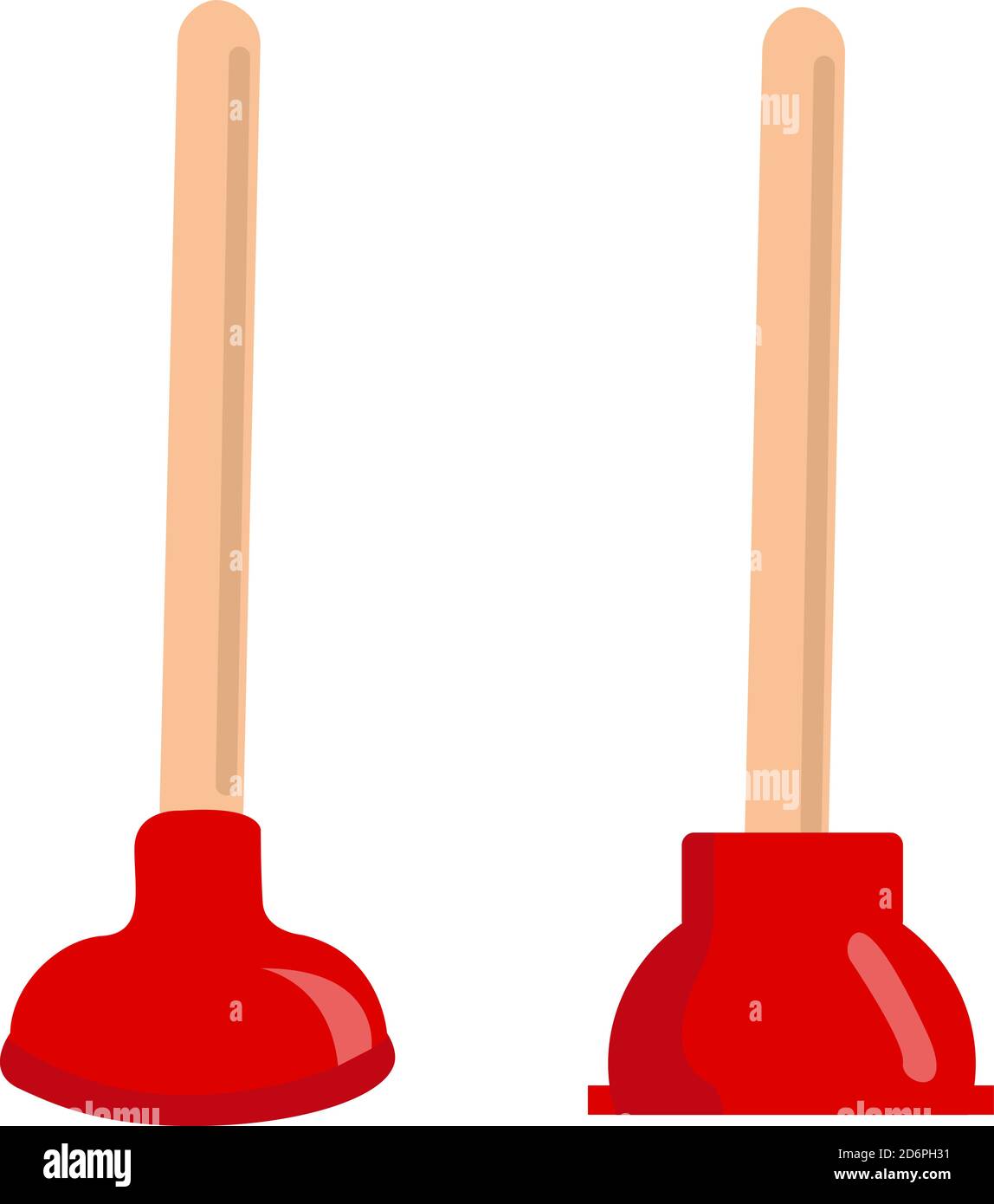 Toilet plunger, illustration, vector on white background Stock Vector