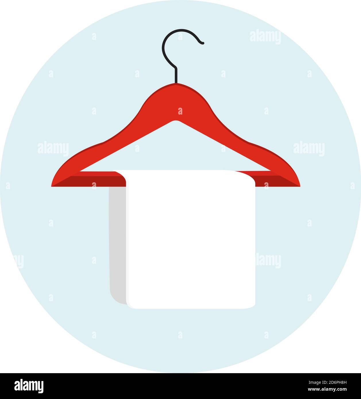 Towel on a hanger, illustration, vector on white background Stock Vector