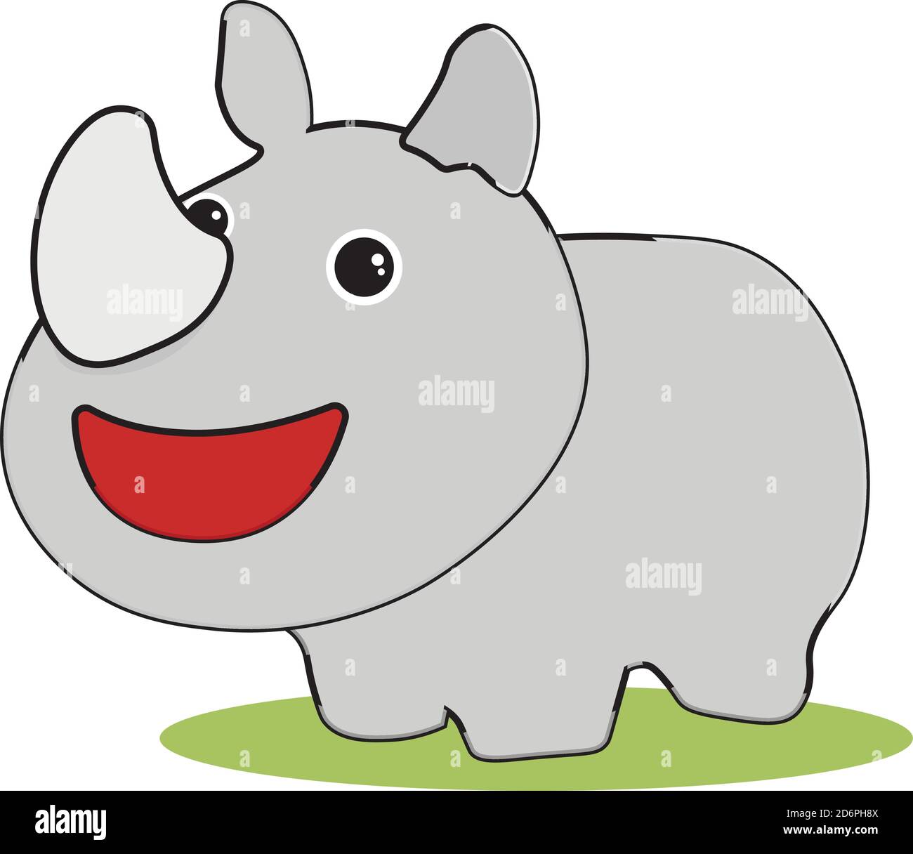 Baby rhino ,illustration, vector on white background. Stock Vector