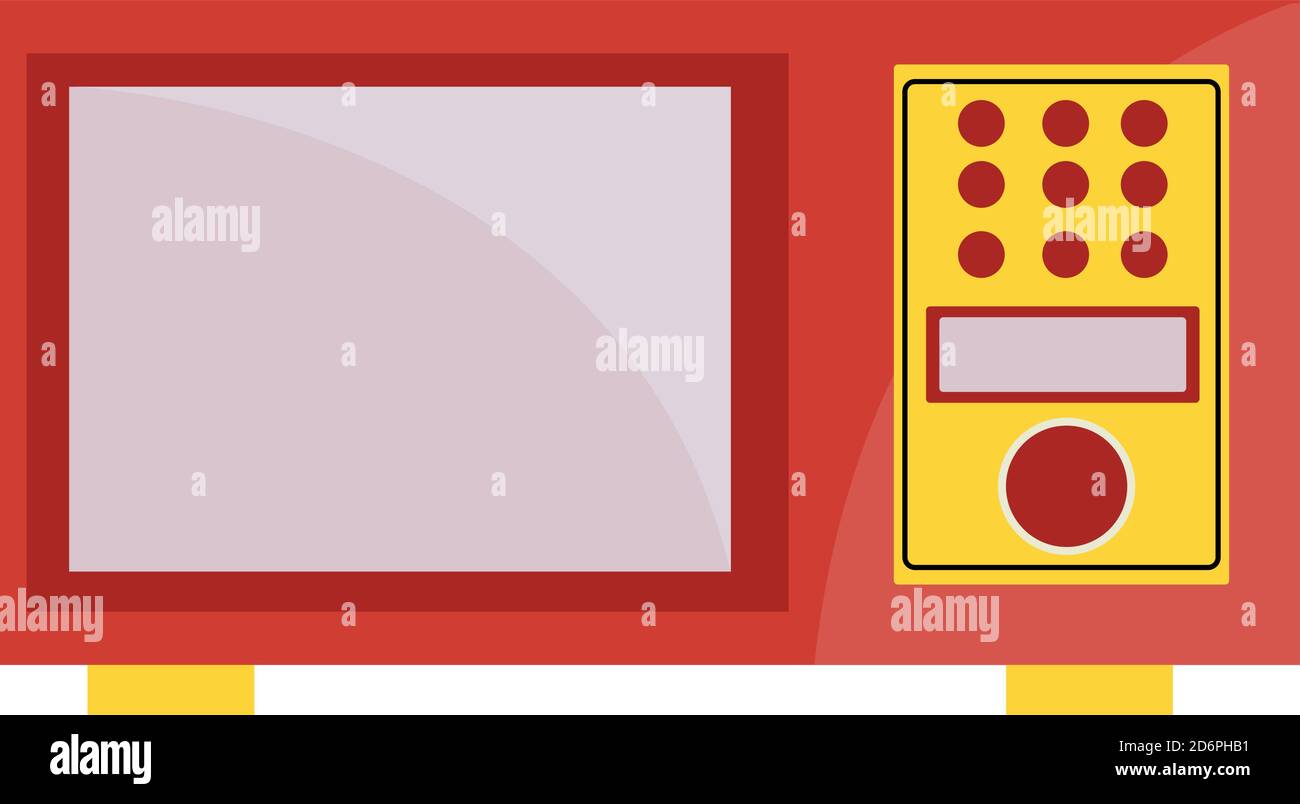 Microwave oven ,illustration, vector on white background. Stock Vector