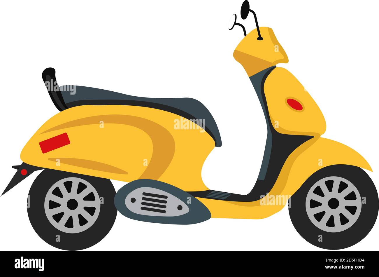 Yellow scooter ,illustration, vector on white background Stock Vector Image  & Art - Alamy