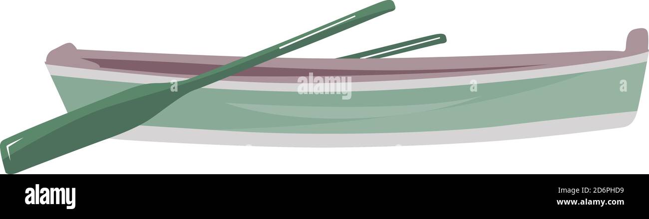 Long boat ,illustration, vector on white background. Stock Vector
