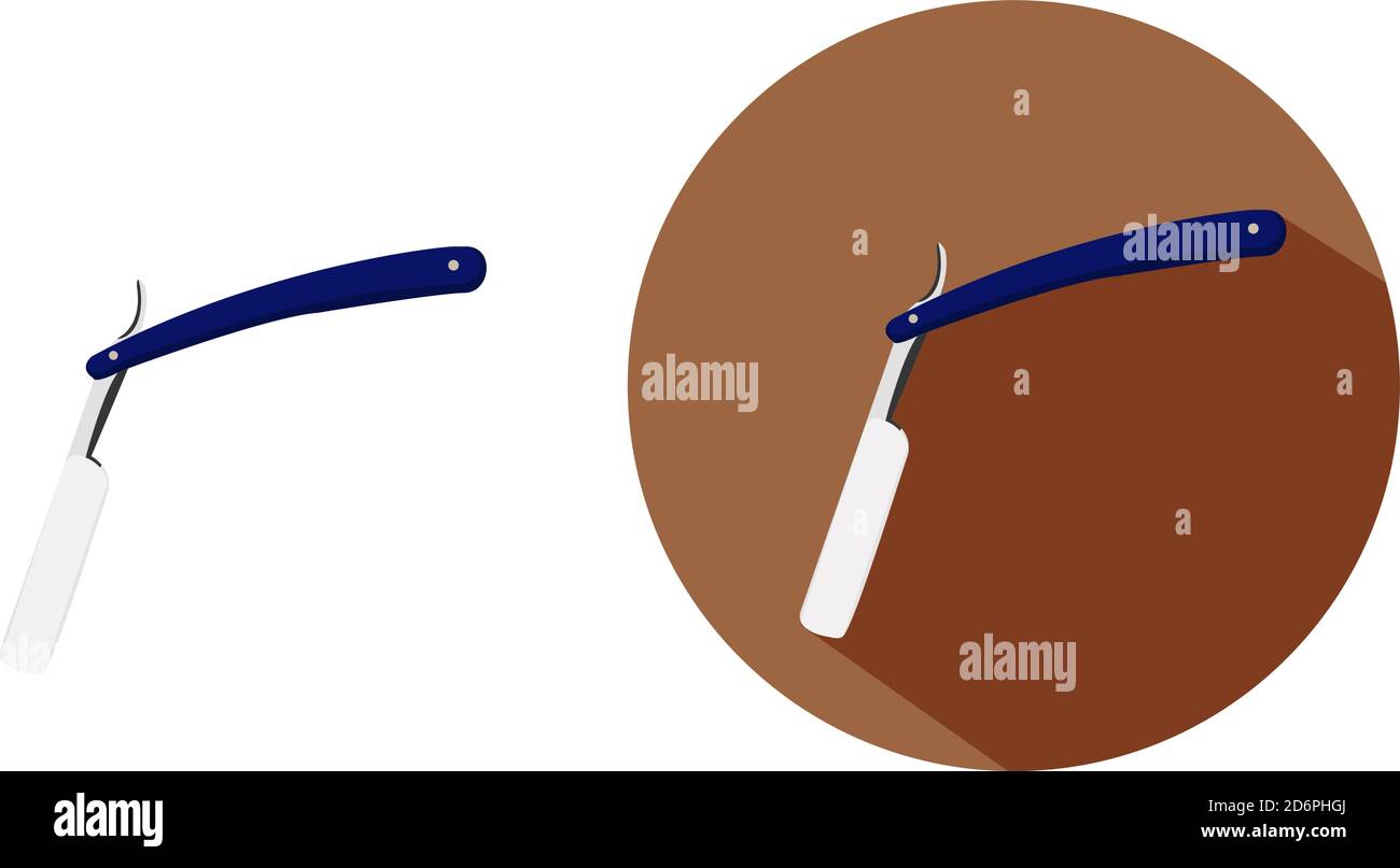 Straight razor ,illustration, vector on white background Stock Vector