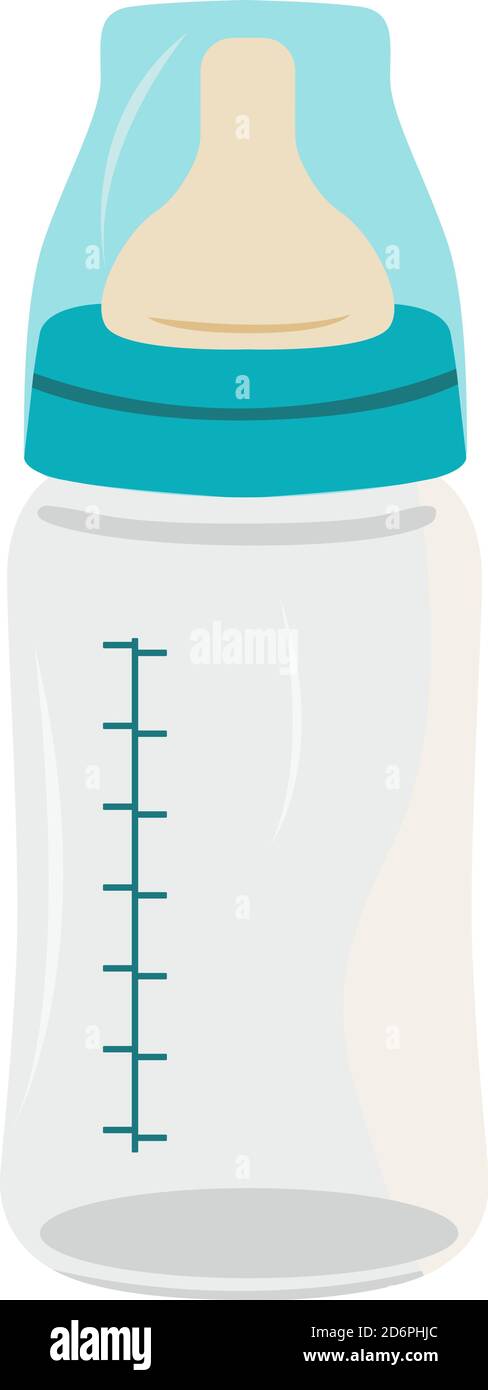 Blue baby bottle ,illustration, vector on white background Stock Vector ...