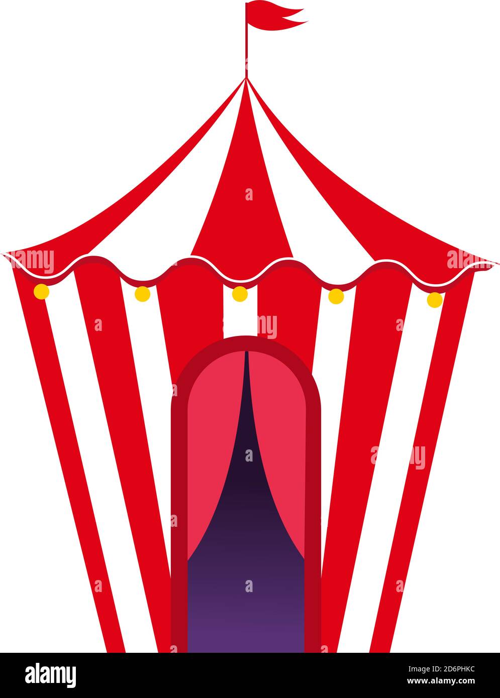 Circus tent ,illustration, vector on white background. Stock Vector