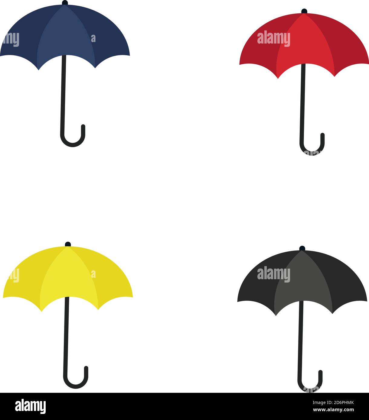 Colorful umbrellas ,illustration, vector on white background. Stock Vector