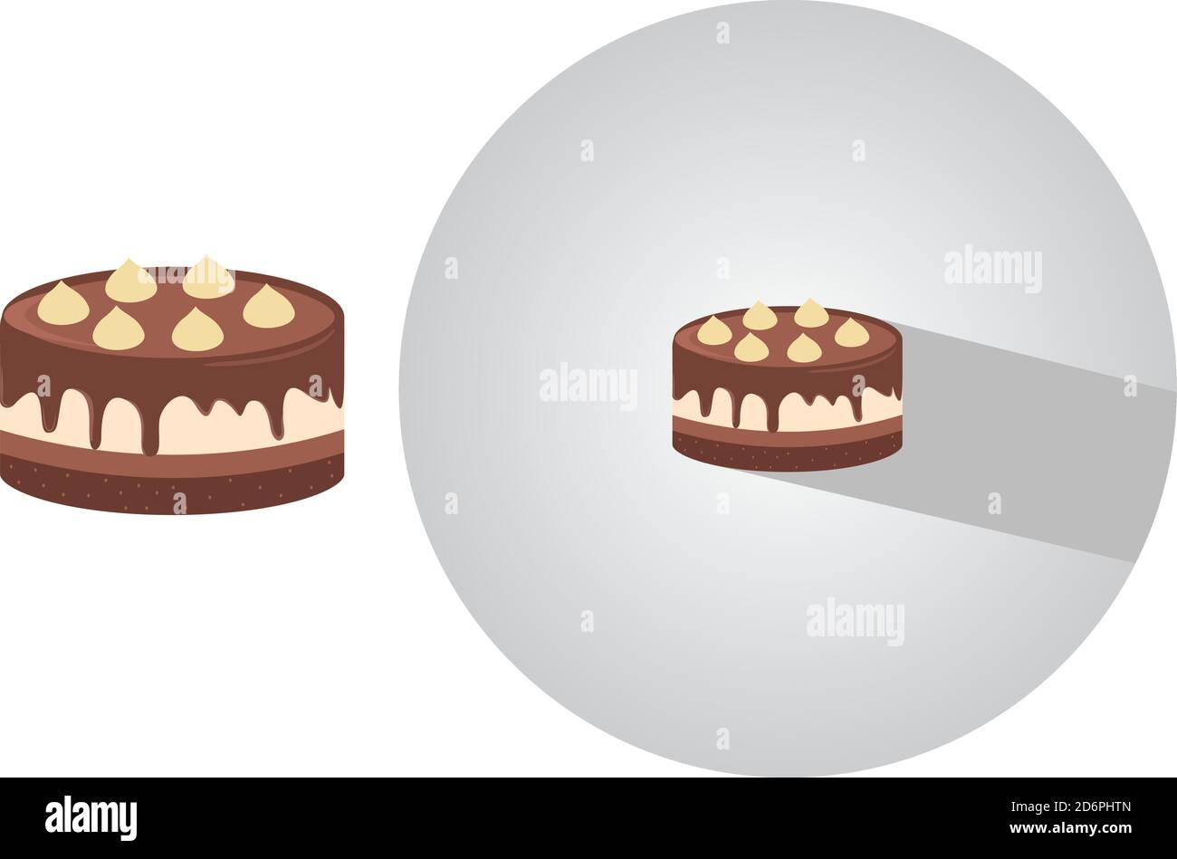 Chocolate cake ,illustration, vector on white background Stock Vector ...