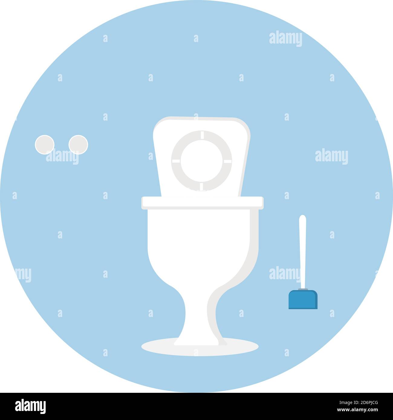 Toilet bowl ,illustration, vector on white background. Stock Vector