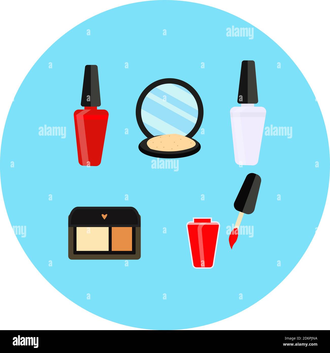 Makeup collection ,illustration, vector on white background. Stock Vector
